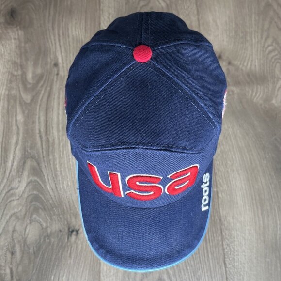 Roots Hat Blue Ball Cap 2002 Winter Olympic Games Team USA Cotton Hook N Loop - Picture 9 of 12